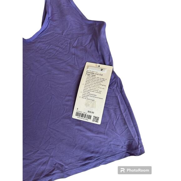 *NWT, Lululemon, Women, Shoulder Cut-Out Yoga Tank, Sz 8, Purple - Picture 4 of 6